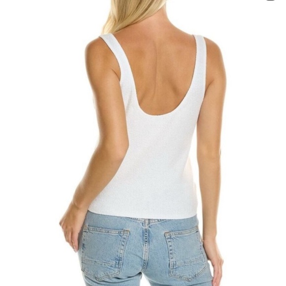 NWOT Rebecca Taylor Boucle White Textured Scoop Neck Tank Top Sleeveless Size S - Picture 4 of 9